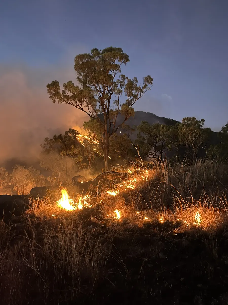 Landscape during a planned burn