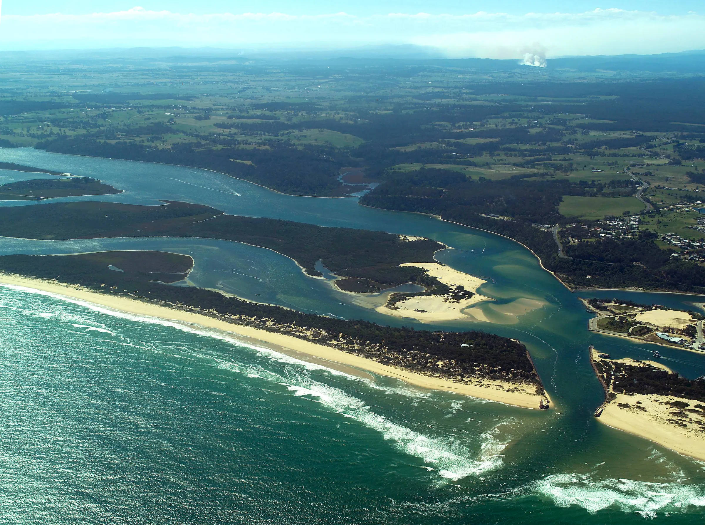 Coastal waterways and surrounding land at Lakes Entrance
