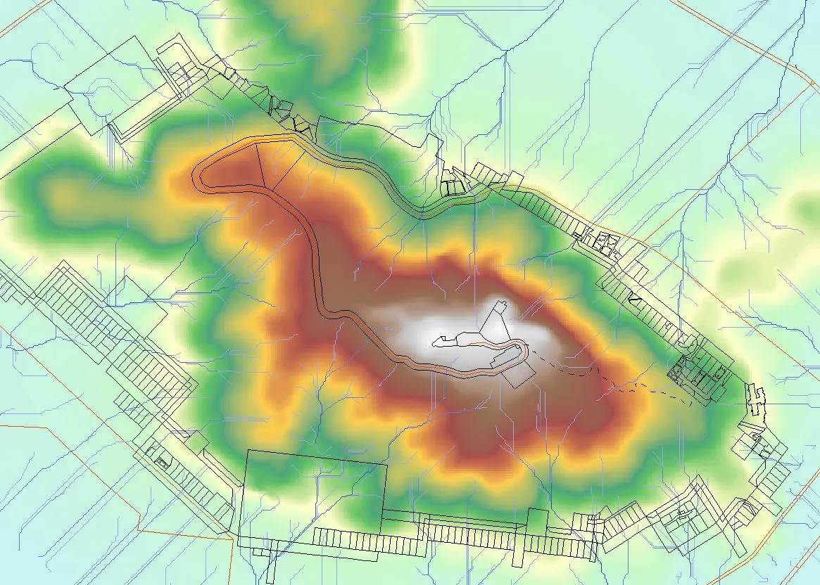 Elevation and hydrology map